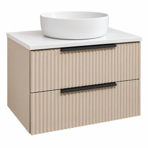 Mobilier baie suspendat Duna Marfil cu blat compozit alb 60×46×50cm - Img 2