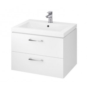 Mobilier baie suspendat si lavoar Lara cu doua sertare, 60 x 45 cm alb S801-147-DSM