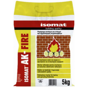 Mortar refractar pentru zidirea și rostuirea cărămizilor refractare AK-FIRE Isomat 5kg