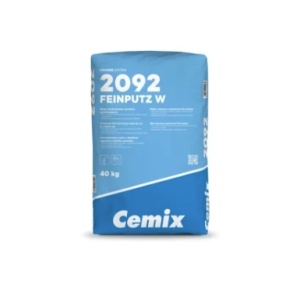 Mortar tinci pentru tencuieli fine exterior/interior, alb, 40kg/sac 2092 Feinputz W Cemix