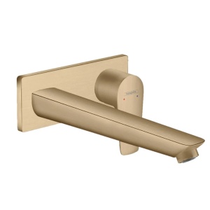 Ornament baterie lavoar perete brushed bronze TALIS E pipa 22.5cm Hansgrohe fara corp incastrat