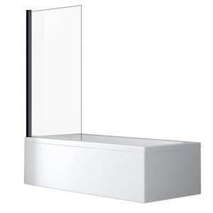 Paravan de cada pivotant Recall, sticla transparenta 6 mm, profil negru mat, 80 x 140 cm, Anahita