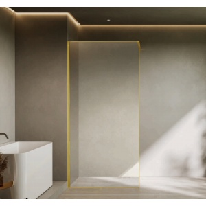 Paravan dus Recall, sticla transparenta 8 mm, profil perimetral gold periat, 100 x 200 cm, Anahita