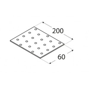 Placa perforata 200 x 60 x 2 mm - Img 2