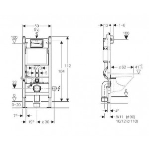Rama Duofix pentru WC suspendat cu rezervor incastrat Delta 12cm Geberit 111.153.00.1 - Img 2
