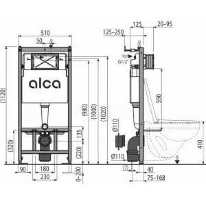 Rezervor wc incastrat ecology pentru instalari uscate (in gips carton) AM101/1120E - Img 3