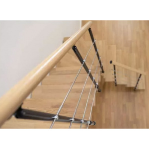 Scara de interior modulara antracit din stejar cu urcare turnanta Boston Dolle
