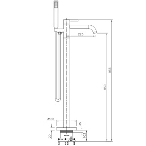 Set cada Art freestanding ovala, alba din acril, 172x81x58cm si bateria cada slimmer crom Eweca - Img 5
