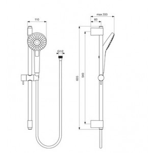 Set de dus cu bara IDEALRAIN EVO ROUND B2233AA - Img 3