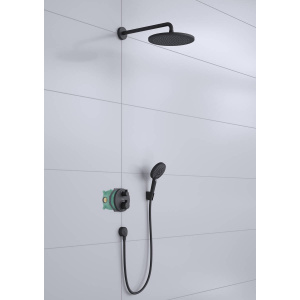 Sistem de dus Croma 280 27961670, 1/2'', incastrat, termostat, 280 mm, mat, negru Hansgrohe - Img 1