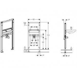 Sistem de instalare DUOFIX pentru lavoar inaltime 112cm Geberit 111.434.00.1 - Img 2
