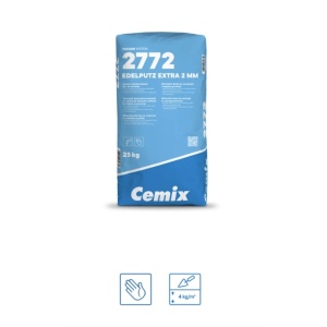 Tencuială decorativă minerala drişcuită exterior/interior granulaţie 2mm 2772 edelputz extra 25kg Cemix