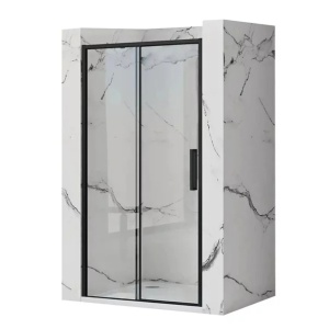 Usa culisanta Recall, sticla transparenta 8 mm, profil negru mat, 120 x 200 cm, Anahita