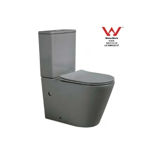 Vas WC BTW Rimless cu rezervor si capac Soft Close, gri mat, Beauty, Anahita
