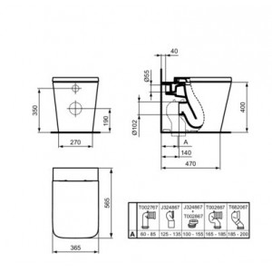 Vas wc pentru rezervor incastrat AquaBlade BLEND CUBE BTW IDST368801 - Img 5