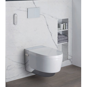 WC suspendat cu capac inchidere lenta si bideu electric Geberit AquaClean Mera Comfort - Img 1