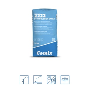 Adeziv pentru lipirea si armarea placilor din polistiren si vata 25kg/sac 2222 StyroKleber Extra Cemix