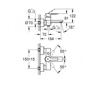 Baterie cada-dus Lineare 33849001 Grohe - Img 2