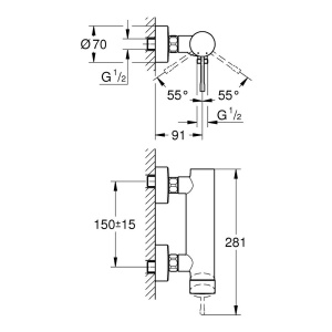 Baterie dus negru Essence GRO25252KF1 Grohe - Img 3