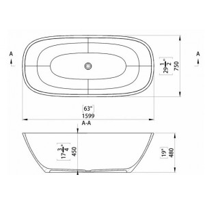 Cada freestanding ARONA fara preaplin MRM631262160003 Cast Marble - Img 3