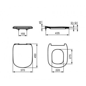 Capac WC TESI soft-close subţire silk black T3527V3 - Img 5