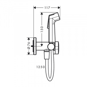 Dus igienic Bidette S 1 jet negru mat Handsgrohe 29232670 - Img 2