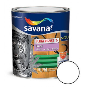 Email Savana Ultra Rezist superlucios pentru lemn metal interior si exterior alb polar 0.75l