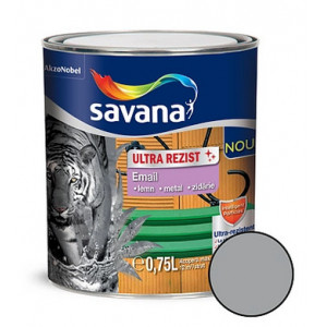 Email Savana Ultra Rezist superlucios pentru lemn metal interior si exterior gri 0.75l