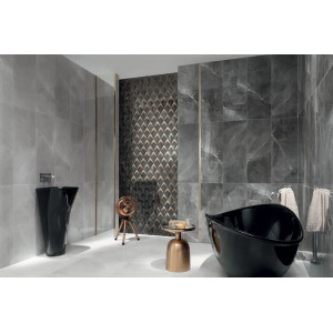 Faianta BRAINSTORM Graphite baie, interior, rectificata, grafit mat 32.8X89.8cm Tubadzin - Img 3