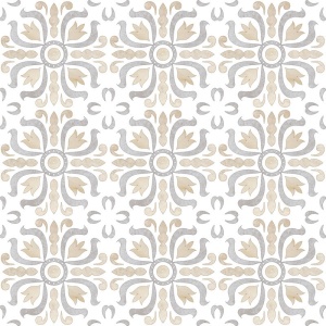 Gresie Ornamento White, 6543 patchwork, portelanata, rectificata, interior - exterior, alb mat 60x60cm Kai
