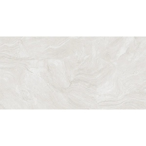 Gresie Sea Wave Silver Lucios, tip marmura, portelanat, rectificat, interior, gri deschis 60x120cm India