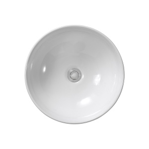 Lavoar baie pe blat Elegance, rotund, alb, din ceramica, 38 x 38 x 13 cm, Anahita - Img 3