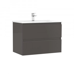 Mobilier baie suspendat Gala Daily antracit 2 sertare cu lavoar 80 cm GAL7895184