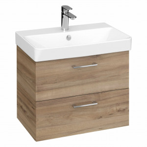 Mobilier cu lavoar Cersanit Lara Mille S801-319-DSM, cu sertare, nuc, 60 x 41 x 46 cm