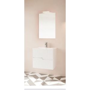 Mobilier de baie cu lavoar, oglinda și lampa LED Rio Savini Due