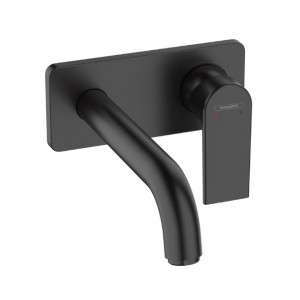 Ornament baterie lavoar perete VERNIS SHAPE pipa 20,5 cm negru mat 71578670 Hansgrohe fara corp incastrat - Img 1