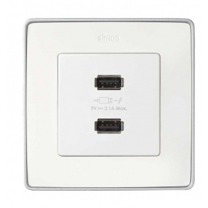 Priza cu dublu incarcator USB tip A+C 3.1A 7511296-039 Simon - Img 1