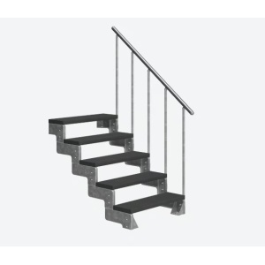 Scara de exterior cu 5 trepte antracit si balustrada Standard Gardentop Trimax Dolle