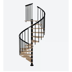 Scara de interior in spirala din fag 160cm diametru 13 trepte negru Montreal Dolle