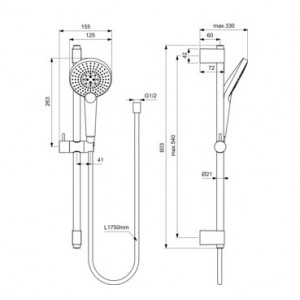 Set de dus cu bara IDEALRAIN EVO JET ROUND B1761AA - Img 2