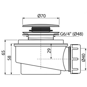 Sifon cadita CLICK/CLACK cromat A476 Alcadrain - Img 2