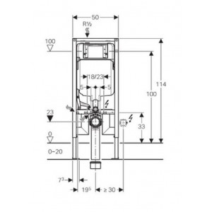 Sistem de instalare SLIM DUOFIX SIGMA adancime 8cm pentru vas wc suspendat Geberit - Img 2
