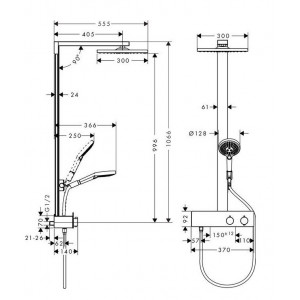Sistem dus RAINDANCE E 300 1 JET termostatic 27361000 - Img 2