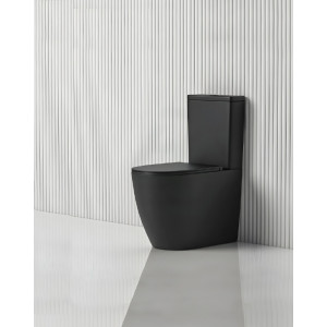 Vas WC cu rezervor și capac Rimless, 61 x 36,5 x 84 cm, negru mat, Verdi S02010103PN