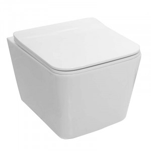 Vas WC suspendat cu capac Soft Close, 52,5 x 36,5 x 29,5 cm, alb, Paris B2350