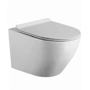 Vas WC suspendat Rimless cu capac, 48,5 x 36,5 x 37 cm, alb, Magenta S02010106P - Img 2