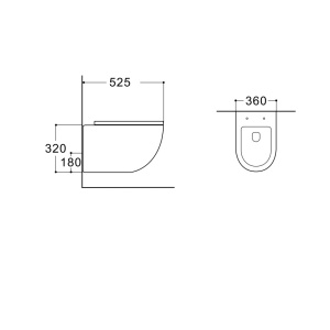 Vas wc suspendat rimless Eternity negru cu capac soft close Anahita - Img 2