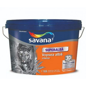 Vopsea pentru interior superlavabilă superalbă 3D Activ cu rezistență la mucegai 8.5L Savana