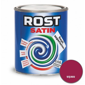 Vopsea superlucioasa pentru lemn si metal Rost Satin 0.6l visiniu interior exterior