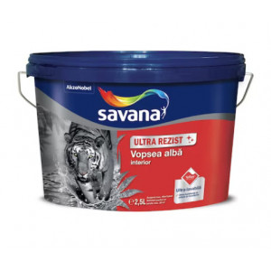 Vopsea ultra-lavabilă albă, pentru interior Savana Ultra Rezist 2.5L